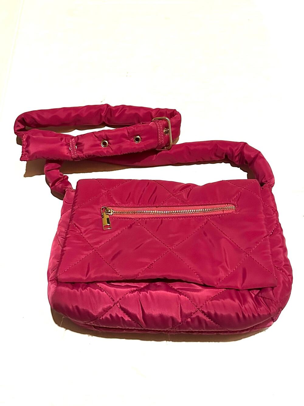 Urban Fit by Urban Expressions Magenta Pink Quilted Puffer Crossbody